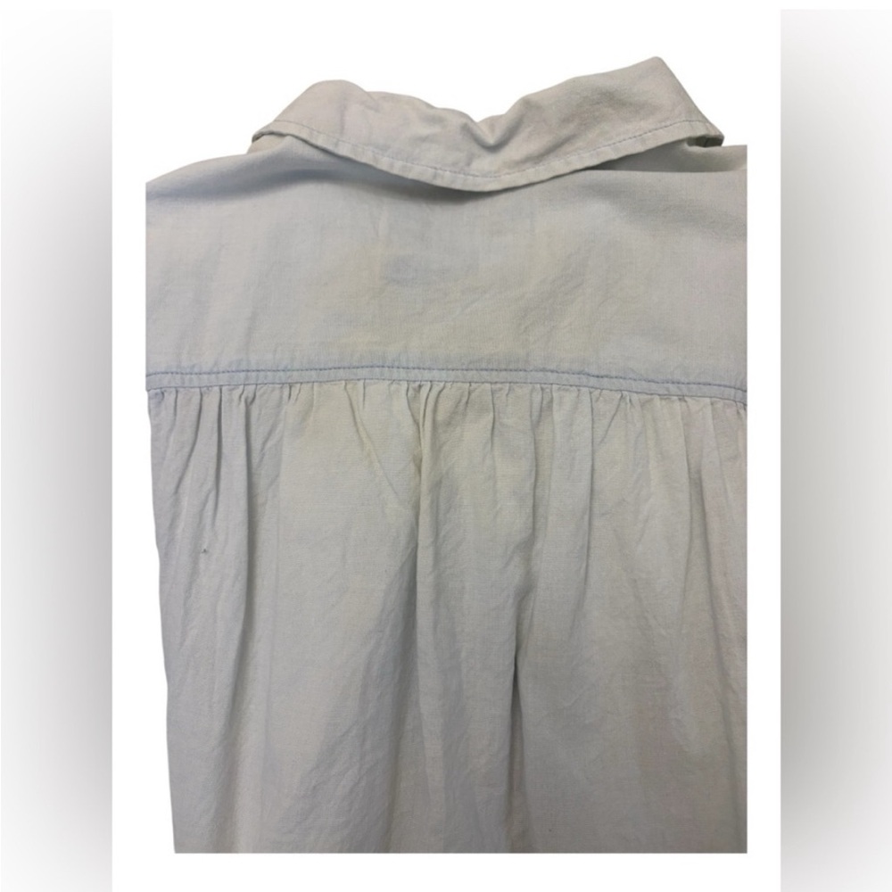 Alya Light Blue pinstriped Women's Button Down Shirt - Picture 4 of 5